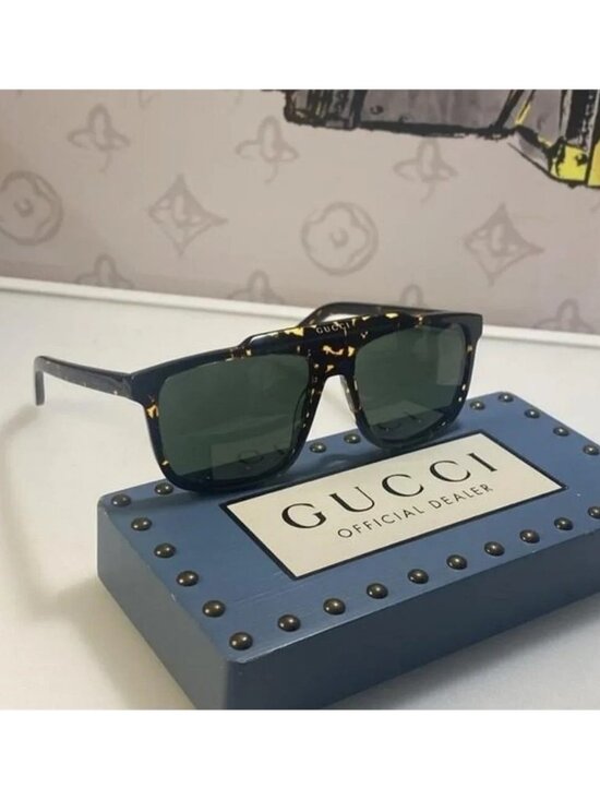 New Gucci Green Square Men\'s Sunglasses  GG1039S 002 as seen on Rihanna main image 9